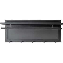 Haku-Möbel Wandgarderobe 5 Haken, 1 Stange Schwarz