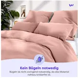 Wolkenfeld Bettwäsche »Allergiker Bettwäsche, unfassbar weich« 2 Stk. tlg. 135x200 cm, 155x220 & Übergrößen I inkl. Kissenbezüge 80x80 I Uni, 89571908-0 Rosa 1 Stk.