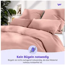 Wolkenfeld Bettwäsche »Allergiker Bettwäsche, unfassbar weich« 2 Stk. tlg. 135x200 cm, 155x220 & Übergrößen I inkl. Kissenbezüge 80x80 I Uni, 89571908-0 Rosa 1 Stk.