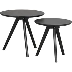 Beistelltisch Yumi 2er-Set, Schwarz