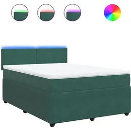 vidaXL Boxspringbett 140 x 200 cm Dunkelgrün