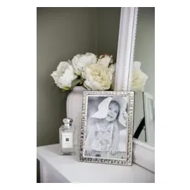 Edzard 2er-Set Bilderrahmen Pavia (10x15 cm, gehämmert, edel versilbert, anlaufgeschützt, 2 Aufhänger