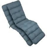 Beautissu 2X Bequeme Liegenauflage Deckchair, 200x50x8 cm, Taubenblau - Blau