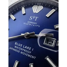 s&t design Analoguhr BLUE LAKE 1 blau