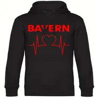 Multifanshop Kapuzen Sweatshirt - Bayern - Herzschlag - Druck