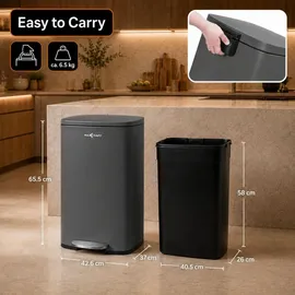 MAXCRAFT Treteimer 50 l Grau