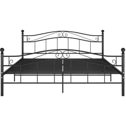 vidaXL Bett Schwarz Metall 180x200 cm