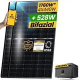 EPP.Solar 4x 440W Bifaziale Module mit Growatt NOAH 2000 Speicher für Balkonkraftwerk