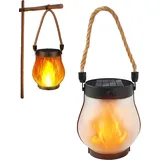 Solarlaterne FüR AußEn- Tanzende Flammen Solar Laternen FüR DraußEn | Vollstern Solar Laterne- Zum AufhäNgen Aus Hanfseil Mit Ein-Tasten-Schalter, Ip65 Wasserdicht FüR AußEn Hof Garten (1)