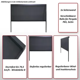 MCW Seitenwand für Pergola MCW-P65 3 Stück 3 x 3 m Weiß