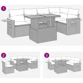vidaXL Garten-Lounge-Set 6-tlg. beige