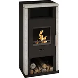 Wamsler Kaminofen Yuna KF 108-40 schwarz mit Naturstein 6 kW