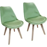 Hti-Living Esszimmerstuhl Samt 2er Set Atlanta Hellgrün