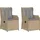 vidaXL Gartenbank 2 pcs 110 x 60 x 80 cm Beige