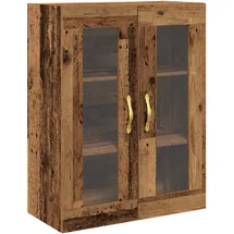 vidaXL Wandschrank mit Glastüren Altholz 69,5x34x90 cm