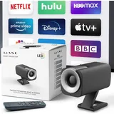 Mini Beamer KIANO GO tragbarer schwarz Android WiFi 5GHz HD 720p 200 ANSI bis 128'' Smart Projektor Netflix YouTube Bluetooth HDMI - Schwarz
