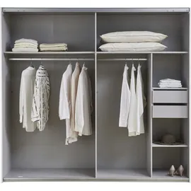 WIMEX Schwebetürenschrank WIMEX "Jork Kleiderschrank mit Spiegel, schwarze Metallgriffe", weiß (weiß, abgesetzt graphit), B:225cm H:208cm T:65cm, Holzwerkstoff, Spanplatte, Schränke, Schwebetürenschrank, Schrank in verschiedenen Größen und