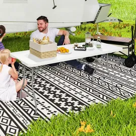 Outsunny Gartentisch Klappbar 180 x 74 x 74 cm Weiß