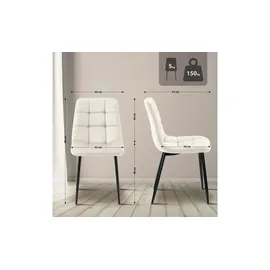 CLP 4er Set Esszimmerstühle Antibes cremeweiß