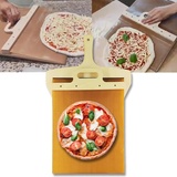 Honhoha Sliding Pizza Peel, Verschiebbarer Pizzaofen-Drehschieber mit Aufhängeloch, Verschiebbare Pizzaschaufel, Der Pizzaschieber, der Pizza Perfekt überträgt, Antihaft, mit Griff, Spülmaschinenfest