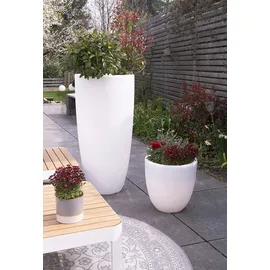 8 seasons design GmbH Blumenkübel beleuchtet XL Kunststoff 49 x 100 cm inkl. Fernbedienung Weiß