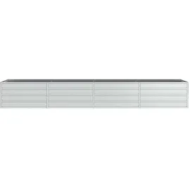 vidaXL Garten-Hochbeet verzinkter Stahl rechteckig 320 x 80 x 45 cm Silber
