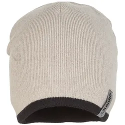 Strickmütze 2-farbig - beige/schwarz