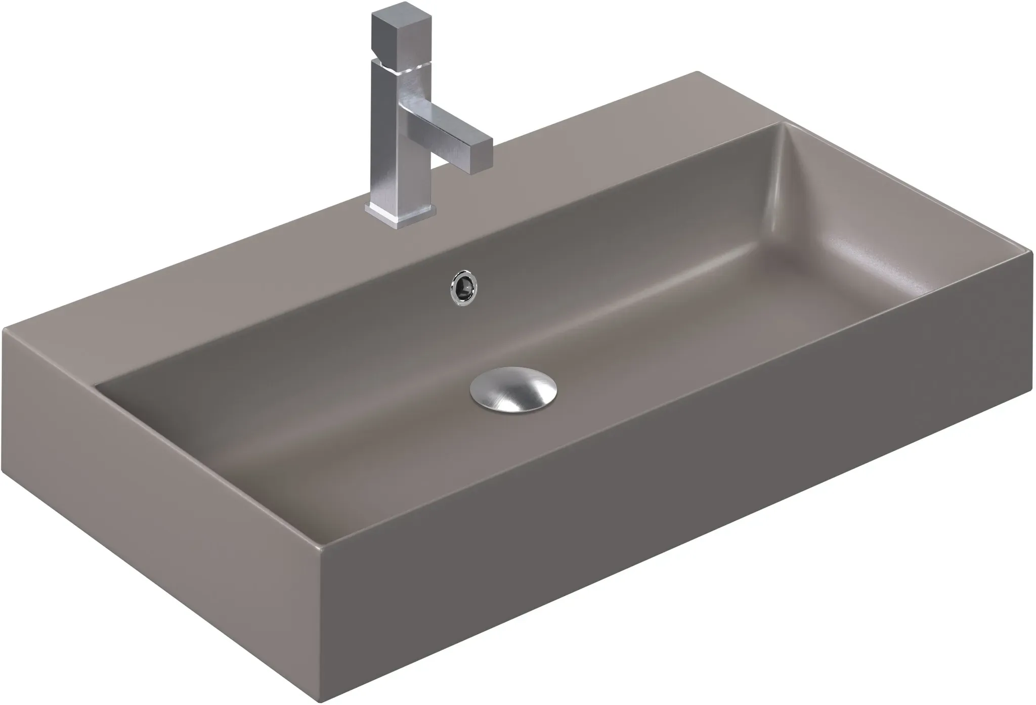 Thebalux Artist Waschtisch mit Hahnloch - taupe matt