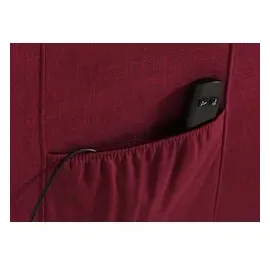Mendler Fernsehsessel HWC-K62, Sessel Relaxsessel TV-Sessel, Liegefunktion Aufstehhilfe elektrisch, Metall Chenille - bordeaux