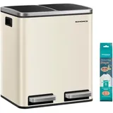 Songmics Abfalleimer 30 l Beige