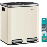 Songmics Abfalleimer 30 l Beige