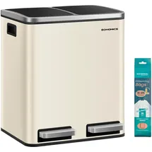 Songmics Abfalleimer 30 l Beige