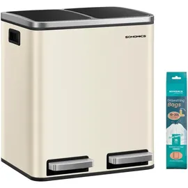 Songmics Abfalleimer 30 l Beige