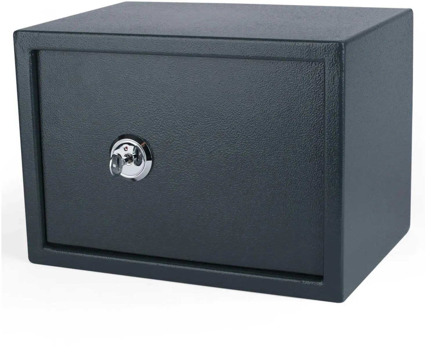 Tresor Safe 35x25x25cm mit Schlüssel-Schloss für Tisch/Wandmontage dunkelgrau