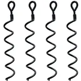 Ahlsen 38,5 Cm Spiral-erdanker-set Für Gartenhäuser Und Andere Konstruktionen. Ideal Als Anbindepfosten Für Hunde, Zur Sicherung Von Tieren, Zelten, Markisen Und Gartenhäusern. 4er-packung.