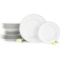 Konsimo® Tafelservice AMELIA Suppenteller Dessertteller Speiseteller (18-tlg), 6 Personen,