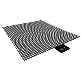 NILS CAMP Picknickdecke Grau Gitter 300 x 200 cm