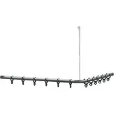 Normbau Duschvorhangstange Normbau Cavere, Anthrazit-metallic, ohne Deckenabhängung, 1500 x 1500 mm - 7382150095