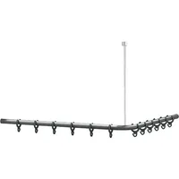 Normbau Duschvorhangstange Normbau Cavere, Anthrazit-metallic, ohne Deckenabhängung, 1500 x 1500 mm - 7382150095