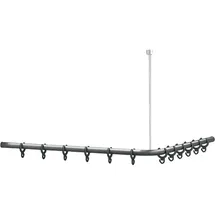 Normbau Duschvorhangstange Normbau Cavere, Anthrazit-metallic, ohne Deckenabhängung, 1500 x 1500 mm - 7382150095