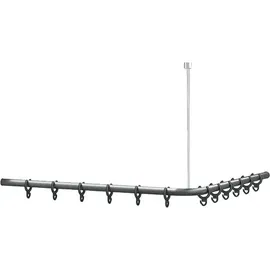 Normbau Duschvorhangstange Normbau Cavere, Anthrazit-metallic, ohne Deckenabhängung, 1500 x 1500 mm - 7382150095