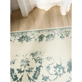 benuta Vintage-Teppich, Creme, Mintgrün, Kunststoff, Vintage, Rechteckig, 200x300 cm, Oeko-Tex® Standard 100, für Fußbodenheizung geeignet, in verschiedenen Größen erhältlich, pflegeleicht, Teppiche & Böden, Teppiche, Vintage-Teppiche