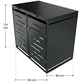 Juskys 2er Metall Mülltonnenbox Arel