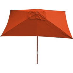 Sonnenschirm Lissabon, Gartenschirm Marktschirm, 3x4m Polyester/Holz 6kg ~ terracotta