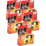 5X 1A Photo PORST Einwegkamera/Hochzeitskamera/Partykamera Edition Topshot in rot/orange (27 Fotos, mit Blitz und Batterien, 5er Pack)