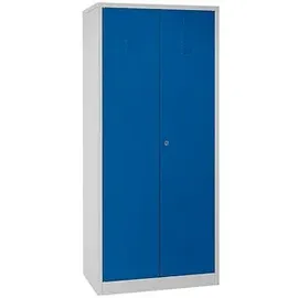 Gürkan Putzmittelschrank 104528 lichtgrau, enzianblau 80,0 x 50,0 x 180,0 cm, aufgebaut