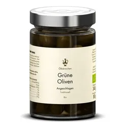 Ölkännchen Grüne Oliven  angeschlagen (mit Stein) bio