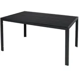 INDA-EXCLUSIV Gartentisch 125 x 70 x 74 cm Grau/Schwarz