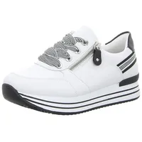 Remonte Damen D1312 Sneaker, Weiss/Black / 80,36 EU Weit - 36 EU Weit