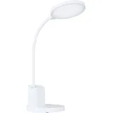 EGLO Brolini Tischleuchte Touch dimmbar, Lichtfarbe einstellbar (warmweiß - kaltweiß), Schreibtischlampe aus Kunststoff in Weiß,